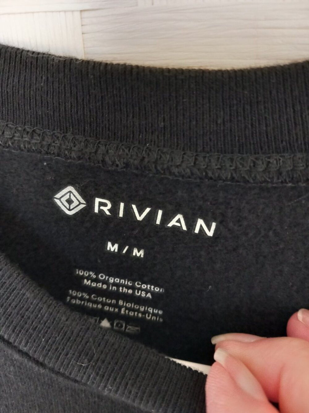 Black Rivian Sweatshirt with Black Embroidered Logo - Medium